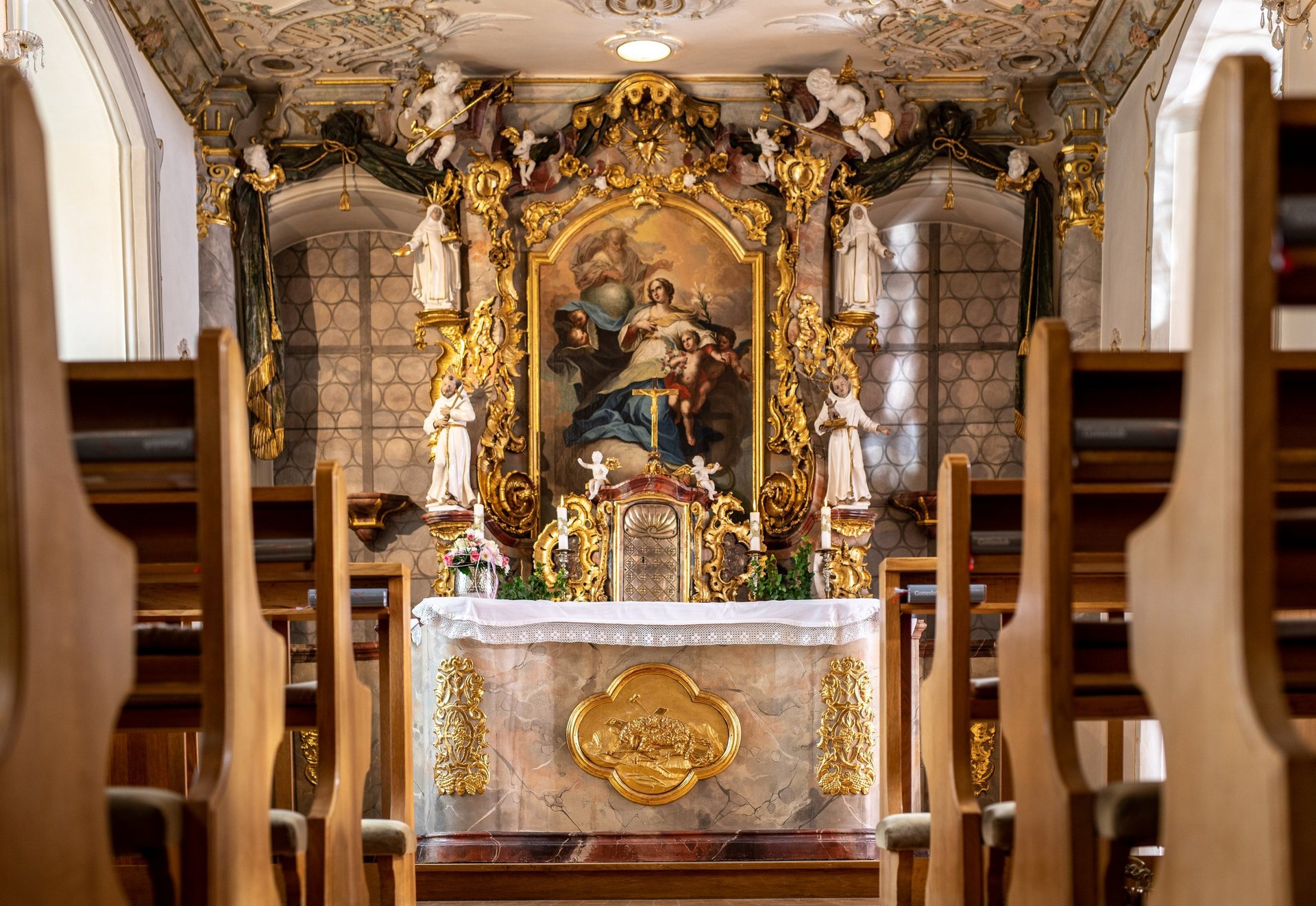 Altar einer Rokokohauskapelle Bad-Wurzach 