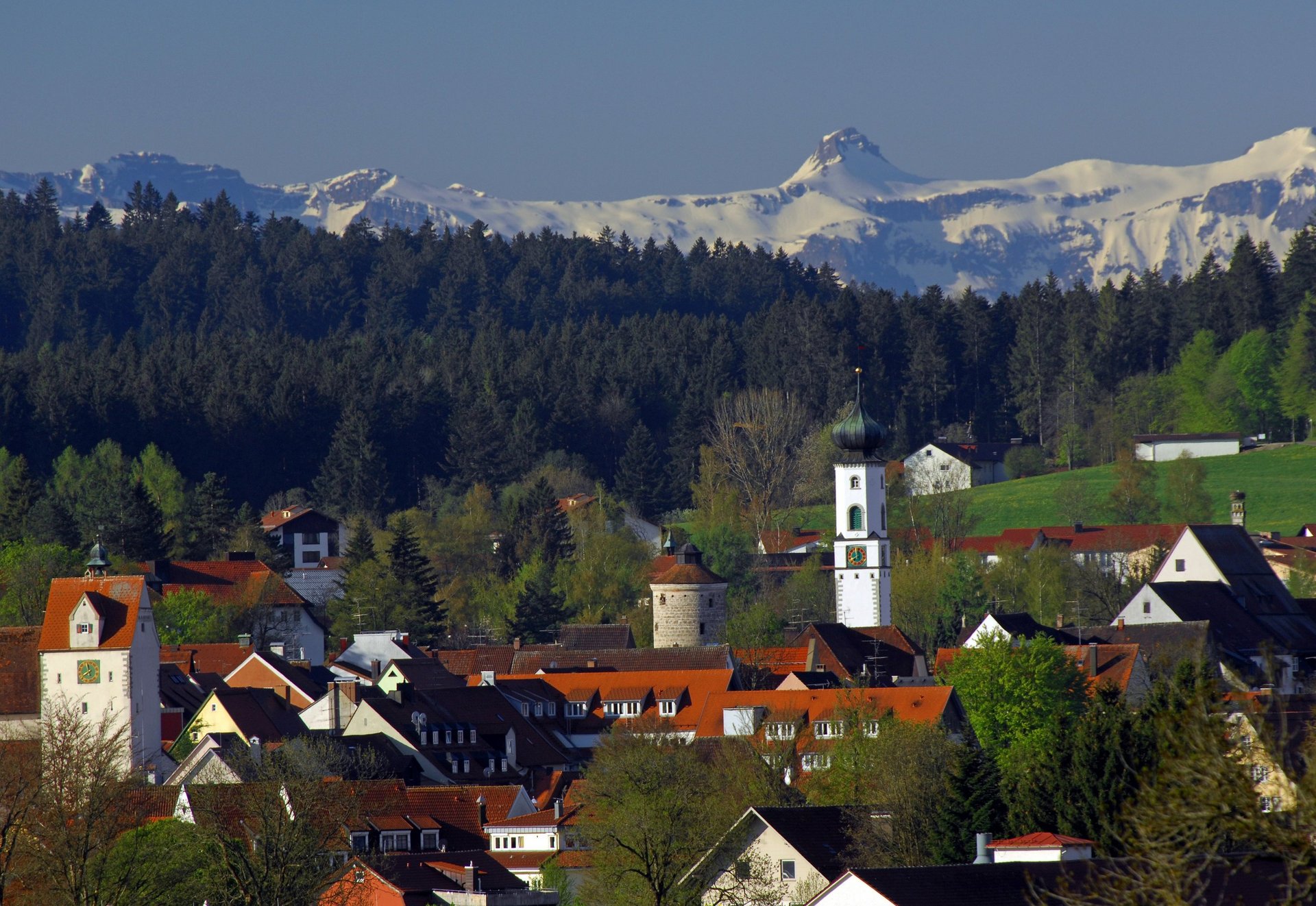 Stadtansicht vom Buehlberg auf Isny